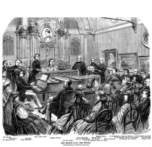 The Musical salon of French opera singer Pauline Viardot in Baden-Baden 8th December 1865